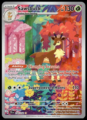 Sawsbuck 166/162 Pokemon TCG Temporal Forces Holo Illustration Rare NM
