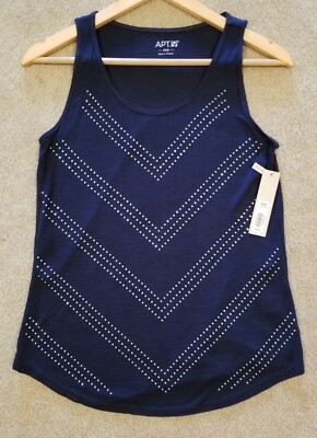 Apt. 9 Summer Blue Tank Top With Sparkles Size Petite XS