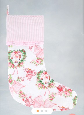 Roller Rabbit X Love Shack Fancy Merry Monkey Beaux Quilted Stocking