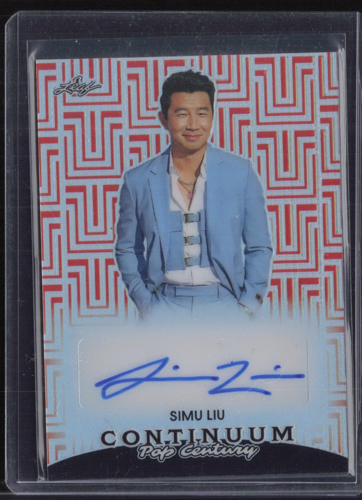 2023 Leaf Pop Century Continuum Red Simu Liu 14/49 Auto Autograph