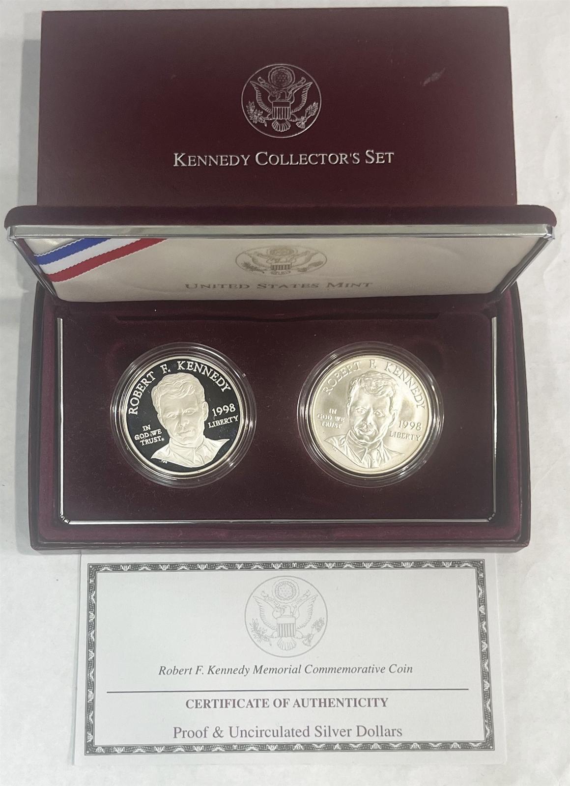 1998 S ROBERT F KENNEDY RFK SILVER $1 PROOF UNC