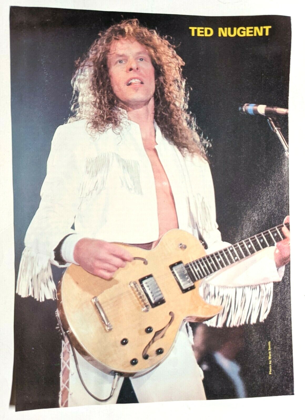 TED NUGENT LIVE / 1980'S MAGAZINE FULL PAGE POSTER PINUP