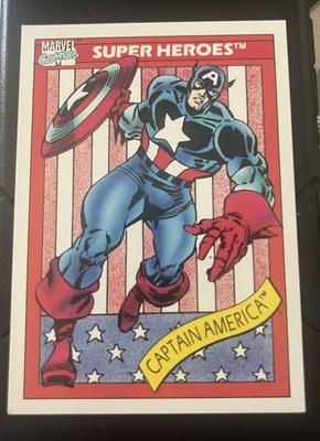 Captain America 1990 Impel Marvel Universe Super Heroes Card #1