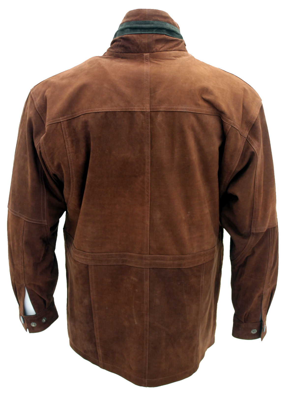 Pre-owned Infinity Men's Rust Tan Cow Hide Nubuck Suede Parka Jacket