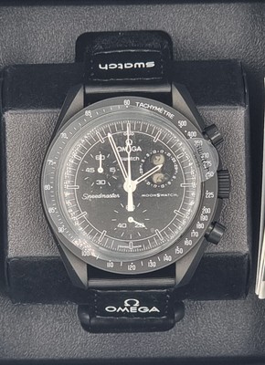 SWATCH OMEGA X SWATCH SNOOPY MOONSWATCH MISSION TO THE MOONPHASE BLACK