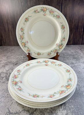 5   Homer Laughlin Eggshell Georgian China 8 inch dessert / bread plates 1940s