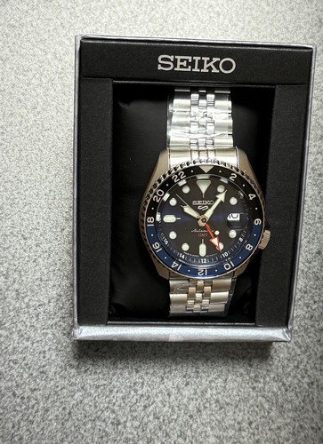 Pre-owned Seiko 5 Sports Skx Series Automatic Gmt Blue Dial Watch Ssk003 / Tag Japan