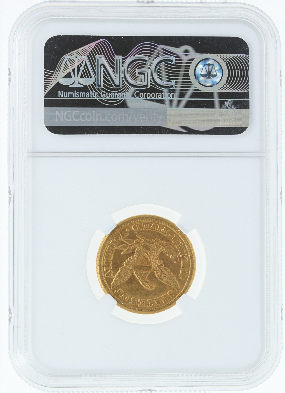 1854-D Weak D NGC AU58 $5 Liberty Head Half Eagle