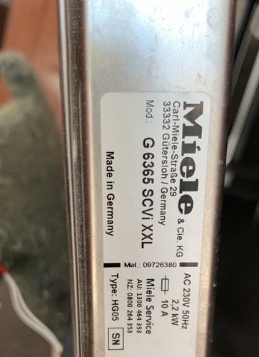 miele dishwasher hg05