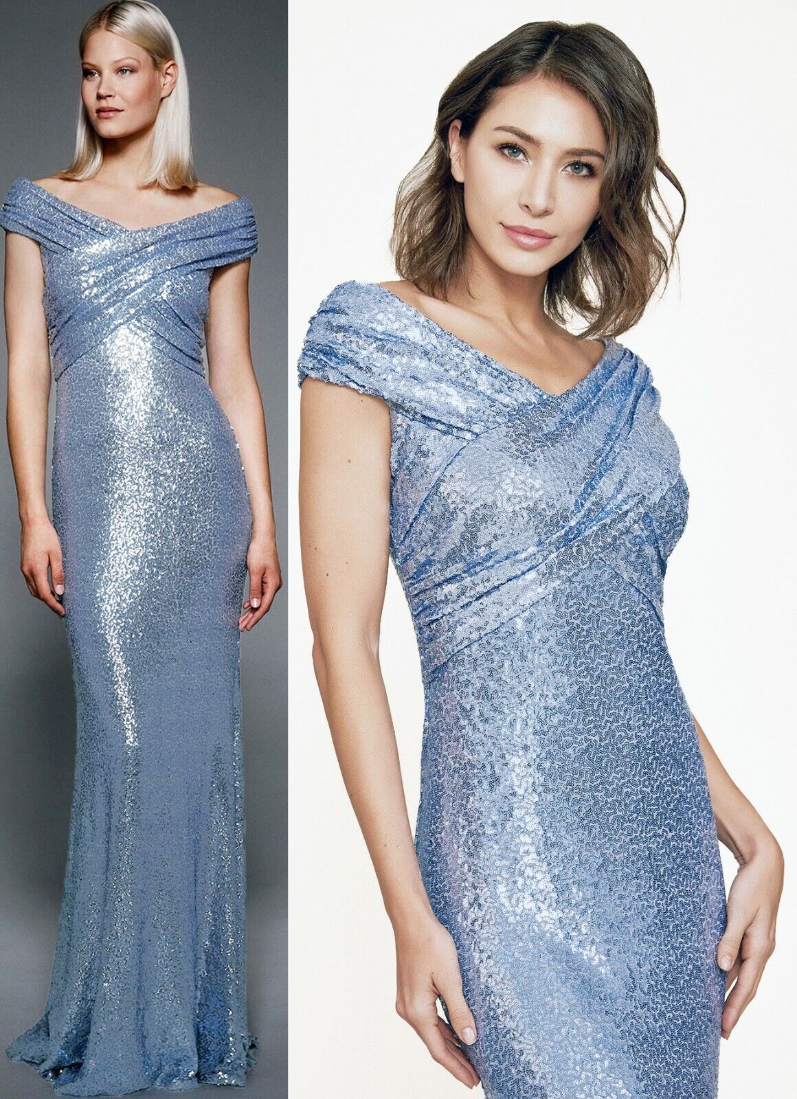 Tadashi Shoji Whitson Stretch Sequin Cadet Blue Off the Tadashi Shoji Whitson Stretch Sequin Cadet Blue Off the