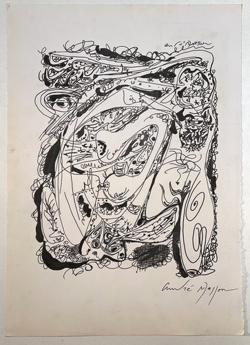 ANDRE MASSONマッソン 大判リトグラフ『抽象画』1960年制作、共箱付 ANDRE MASSONマッソン 大判リトグラフ『抽象画』1960年制作、共箱付