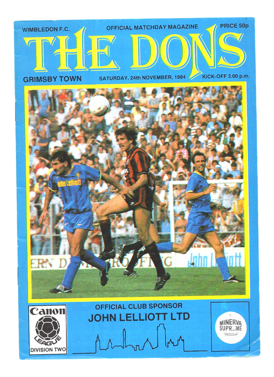 Wimbledon v Grimsby Town 1984-1985 Division Two 24/11/1984