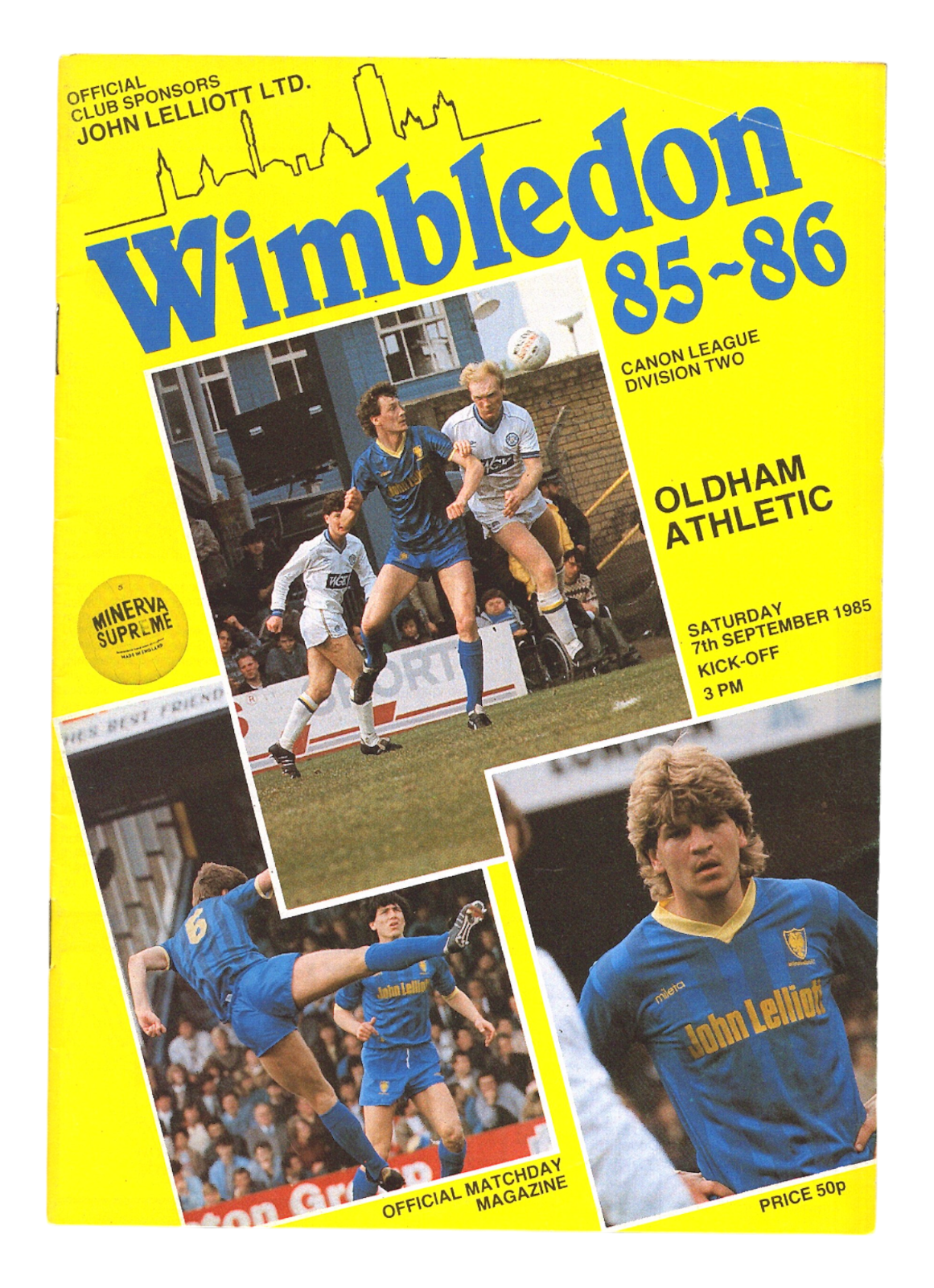 Wimbledon v Oldham Athletic 1985-1986 Division Two 07/09/1985