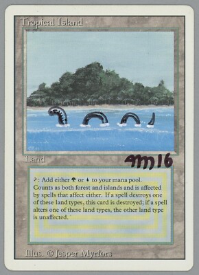 MTG Tropical Island-Signed and Altered by Jesper Myrfors MTG Tropical Island-Signed and Altered by Jesper Myrfors