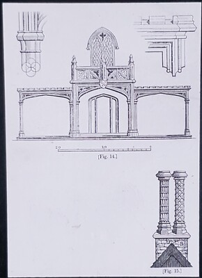 Gothic Porch & Chimney, Andrew Jackson Downing, Magic Lantern Glass Slide