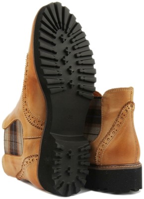 JUSTIN REECE ENGLAND JUSTIN REECE ENGLAND HARRIET SLIP AUF FLACH CHELSEA STIEFEL IN TAN GRÖSSE EU 3 -