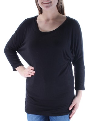 

PLANET GOLD Женский черный топ с длинными рукавами и круглым вырезом для юниоров Размер