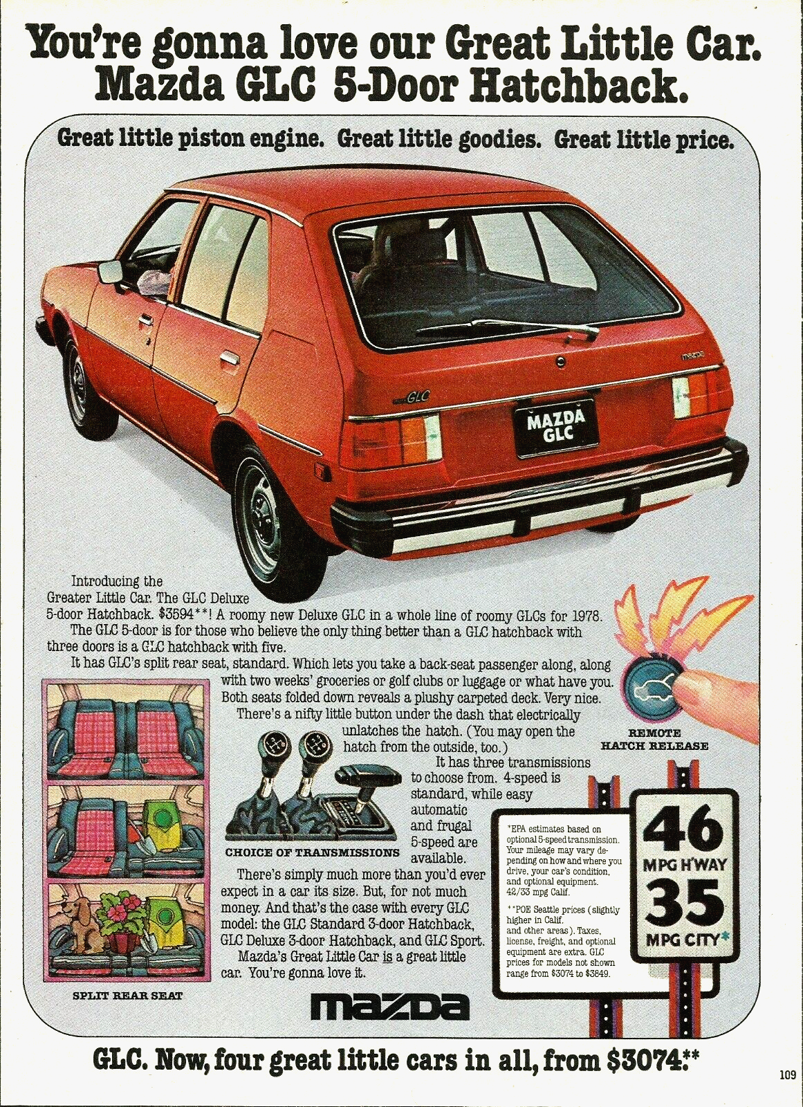 1977 Mazda GLC Deluxe 5-Door Hatchback Red Great Little Car