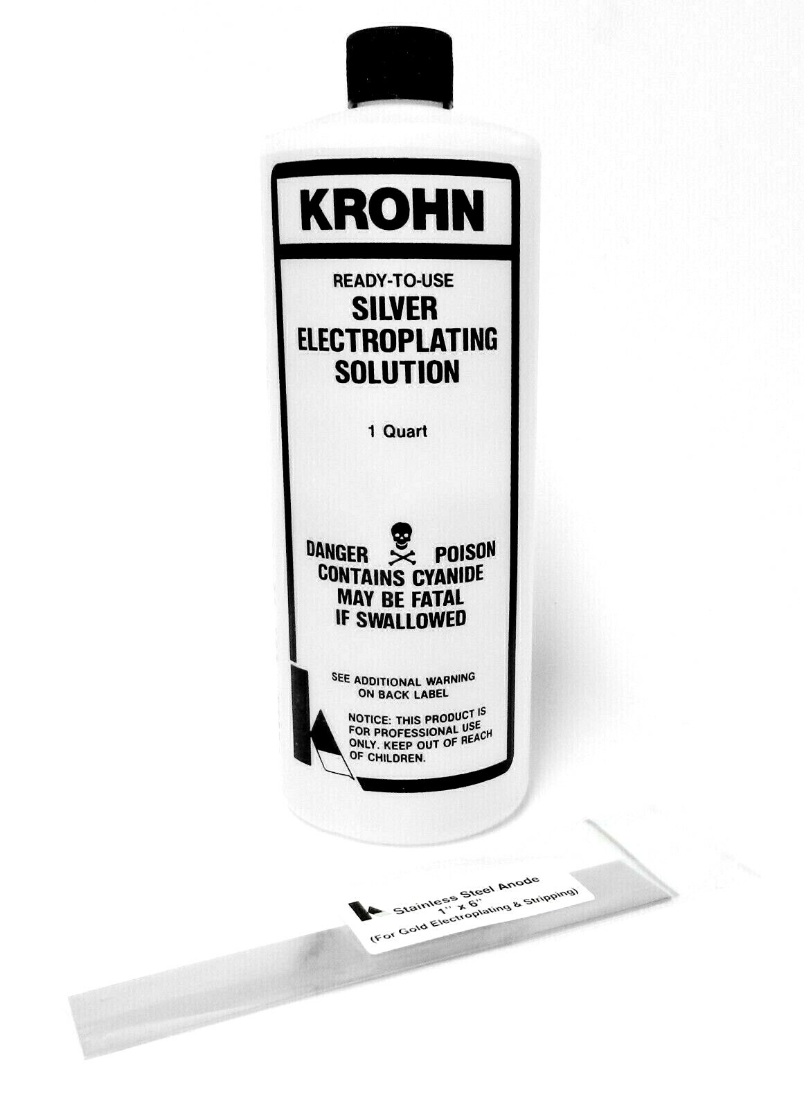 Krohn Silver Plating Solution &amp; Stainless Anode Set for 