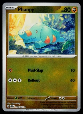 Pokemon Phanpy #044/086 ME04: Chaos Rising