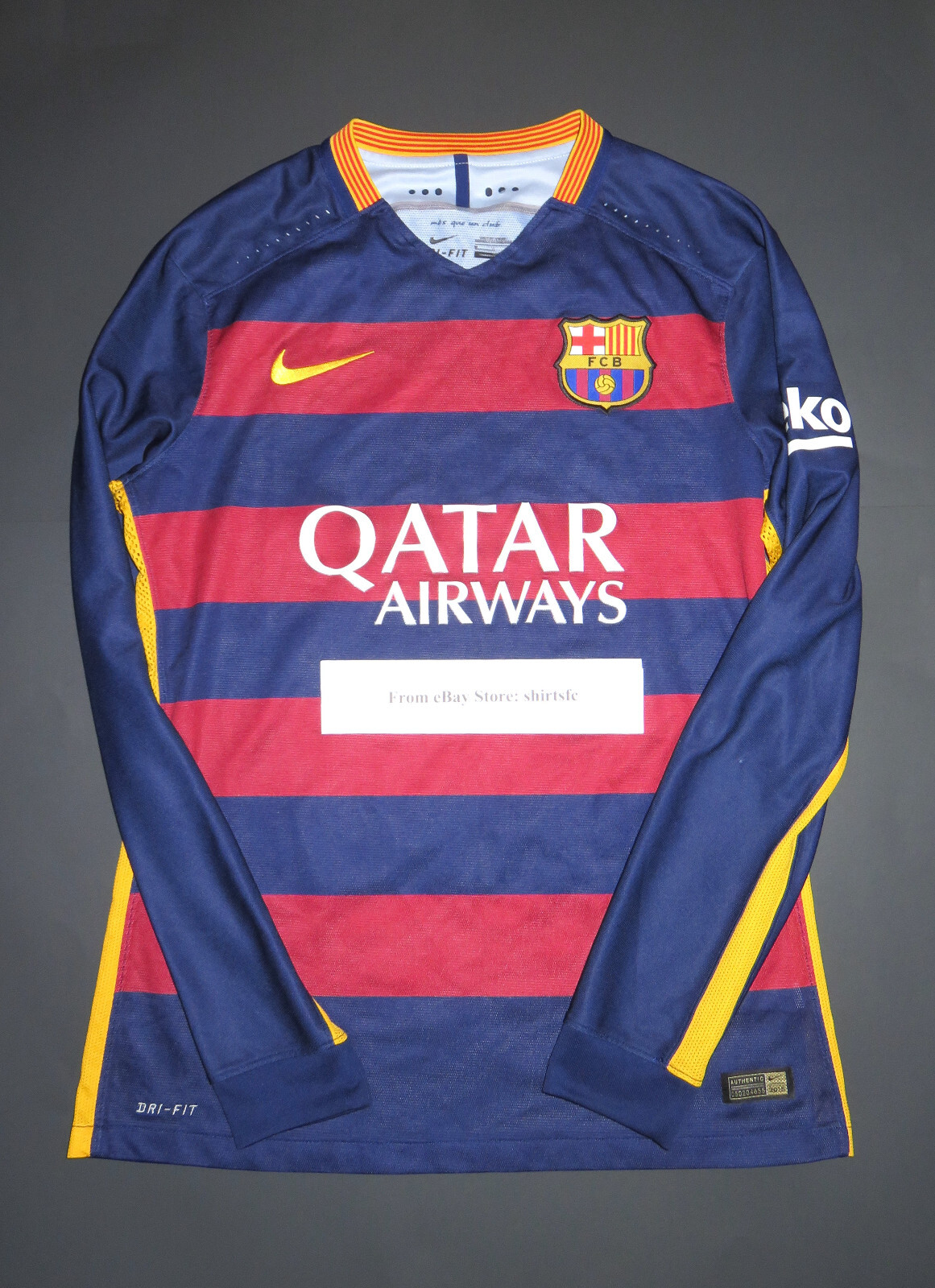 FC Barcelona Nike 2015 オーセンティックシャツ Nike Barcelona 2015-16 Player Issue Football Jersey Soccer