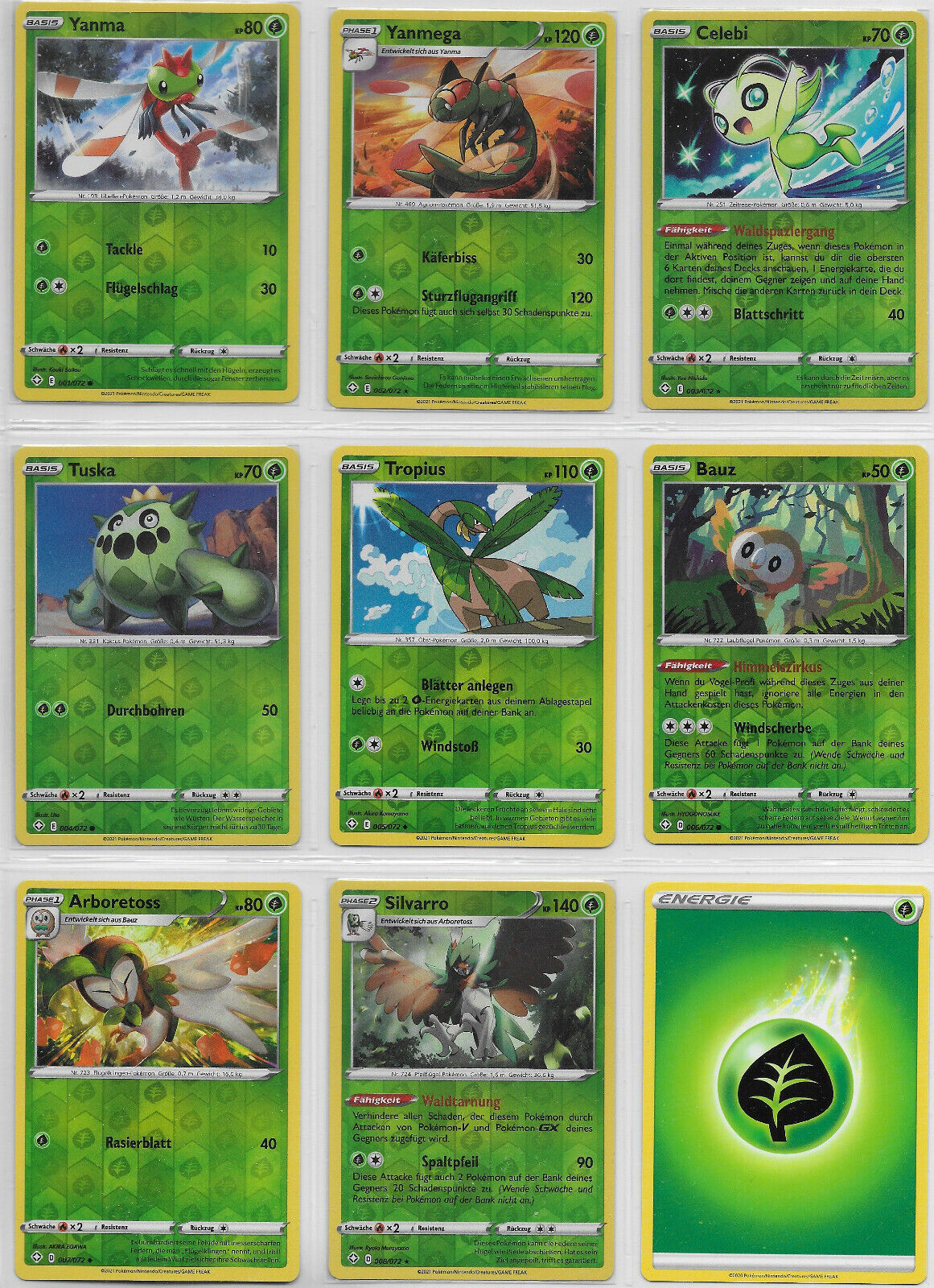 Lot -Reverse Holo -Pokemon Basis Karten Sammlung- Glänzendes Schicksal -DE- Mint