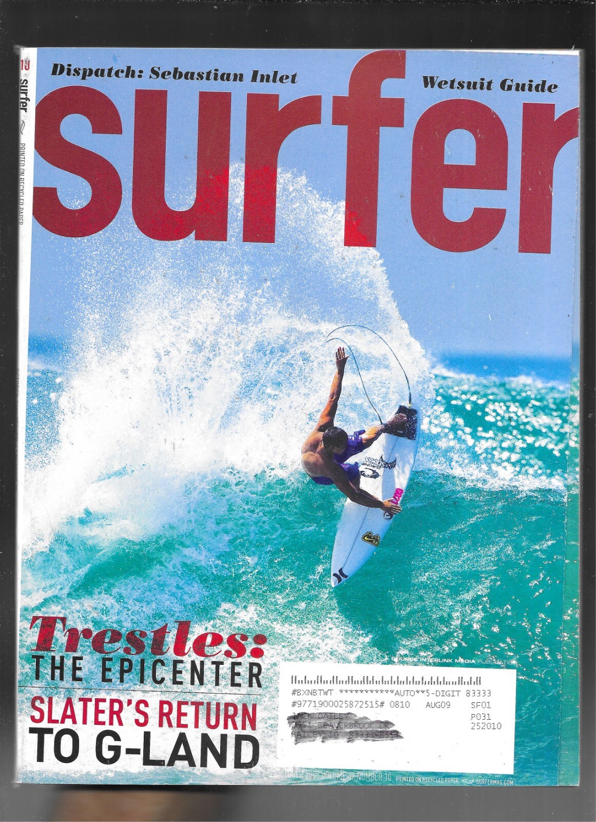 SURFER Magazine Surfer mag Volume 49 Number 10 October 2008