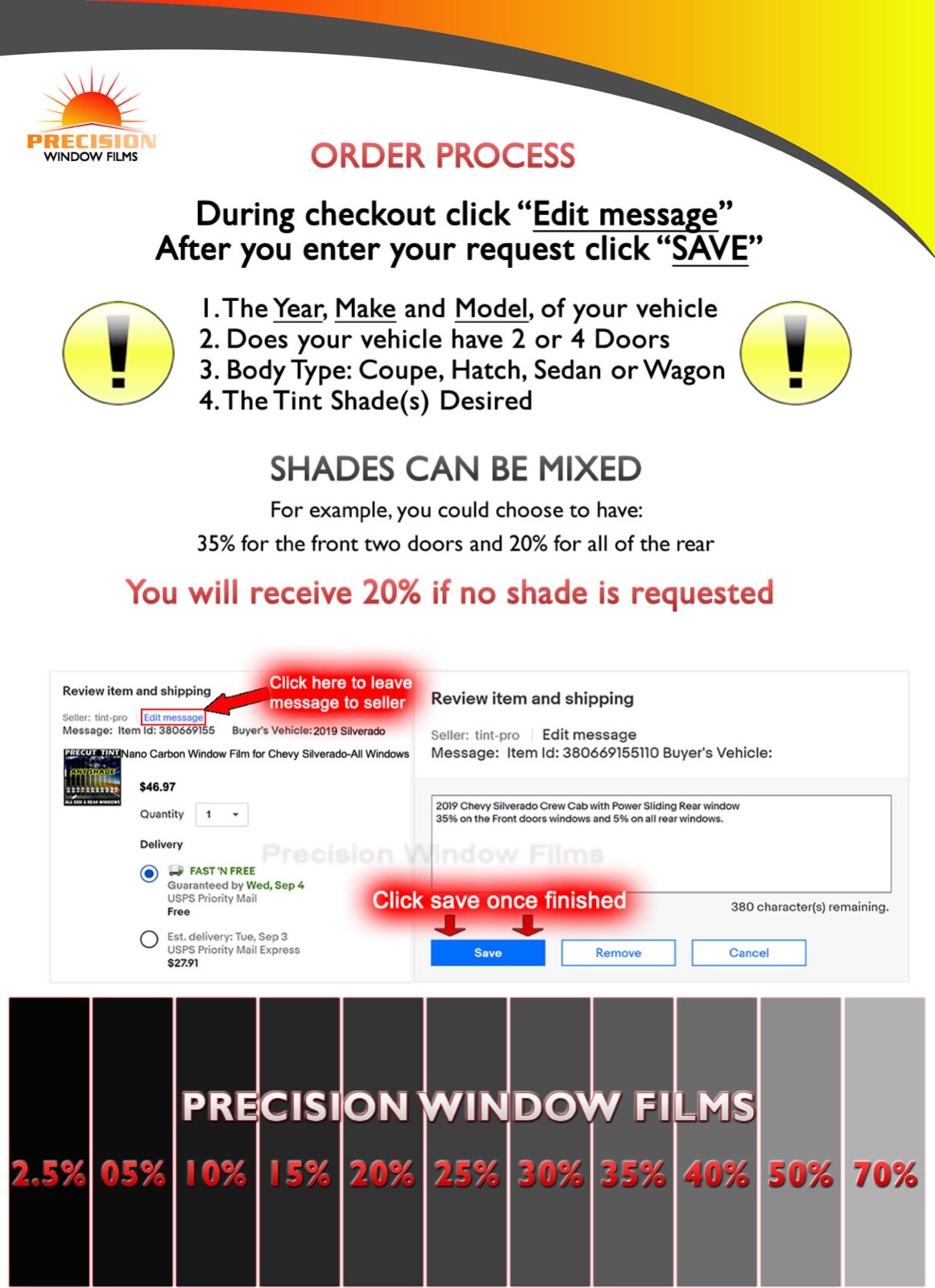 Nano Carbon Window Film Any Tint Shade PreCut All Sides & Rears for Dodge Glass