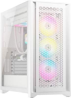 CORSAIR - iCUE 5000D RGB AIRFLOW ATX Mid-Tower PC Case - True White