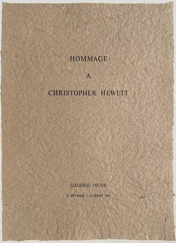 Christopher Hewett - Vintage Uk Art Poster Affiche Galerie Jacob Paris 1988
