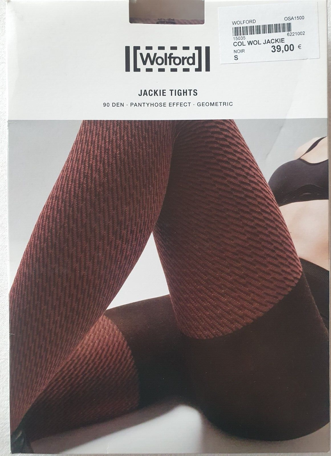 Collant noir jackie tights taille S 90D Wolford n° 15035 (or5)