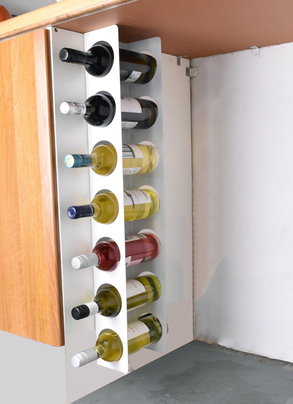 Kitchen Under Cabinet Space Filler Wine Rack 7 Bottle Holder Unit