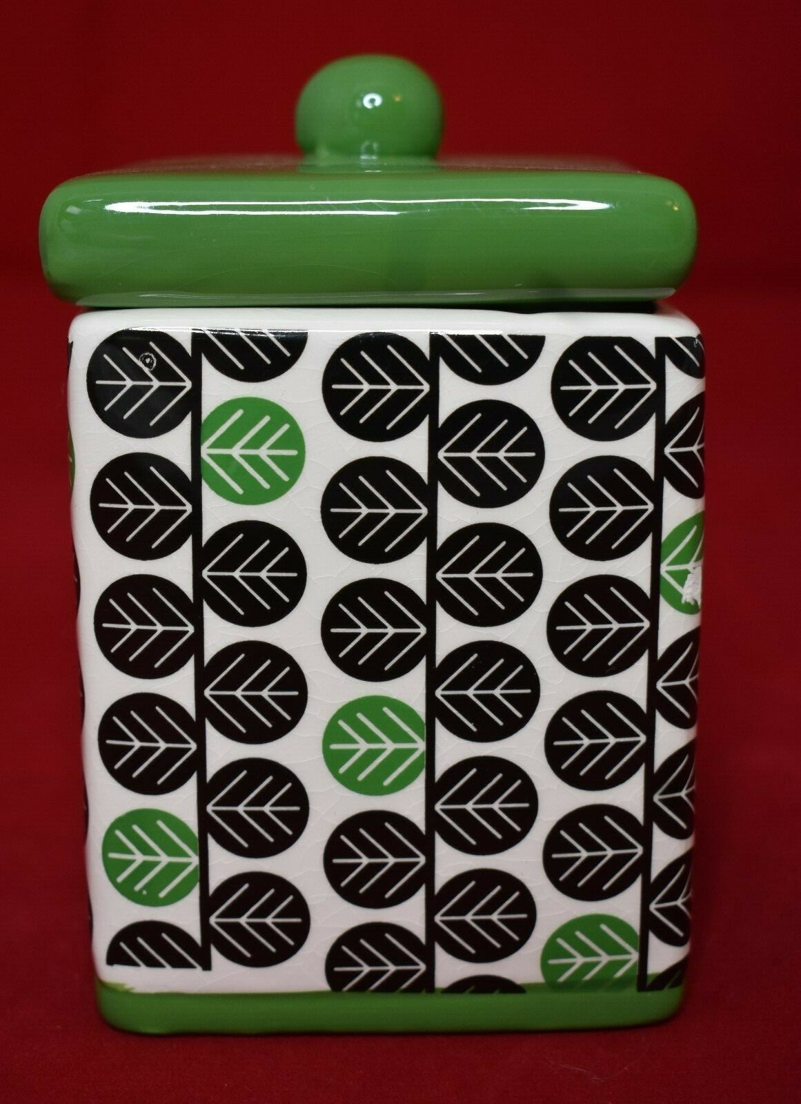 Teabag Holder Dispenser with Lid Green black & white MSRF Inc Design Studios