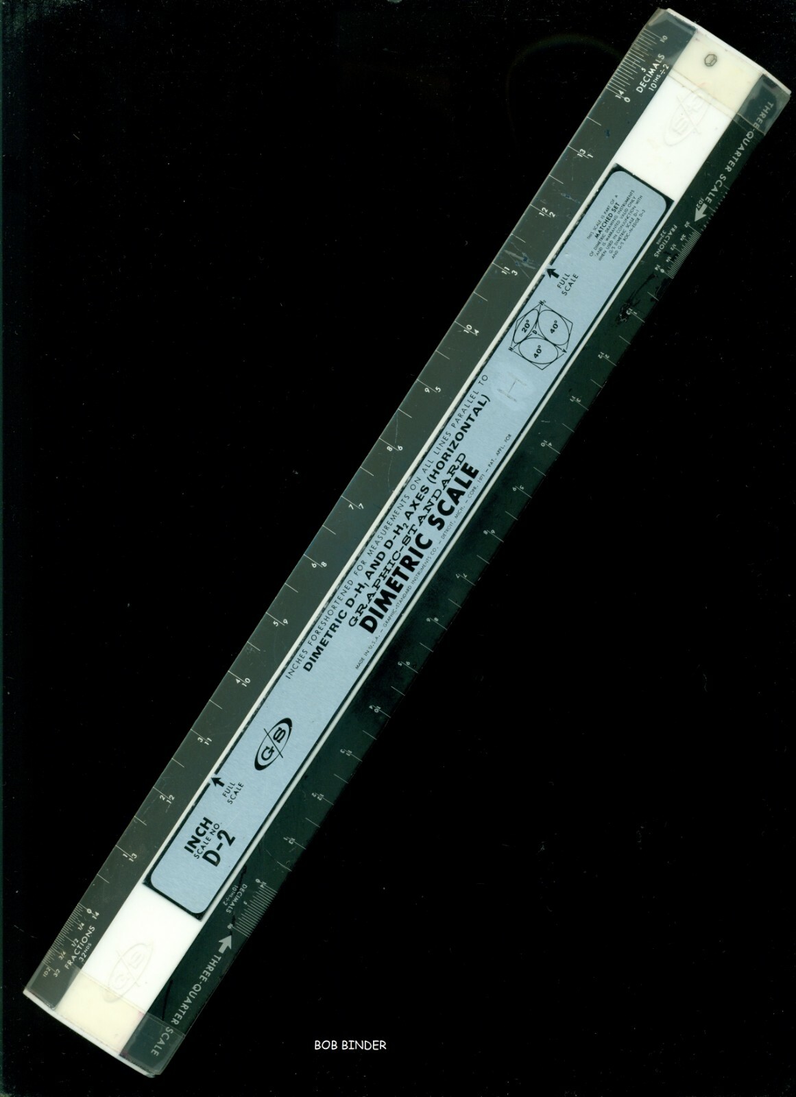 VINTAGE GRAPHIC STANDARDS DIMETRIC SCALES VERTICAL AND HORIZONTAL (2) PIECES