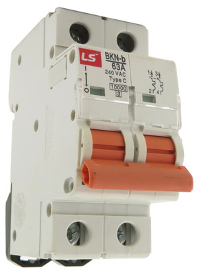 LS BKN-b Miniature Circuit Breaker 2P 63A Type B-Curve 240VAC BKN-B-2P-63A