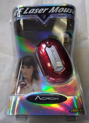 Brand New Acrox MPP-RED RF Mini Laser Mouse W/Recharger/2000dpi/4XRechanged AAA