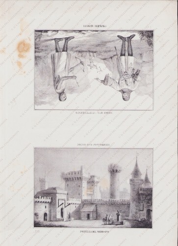 ITALIA soldati Etruschi monete Medioevo Fortezza cavalieri LOTTO 3 stampe - Picture 4 of 5