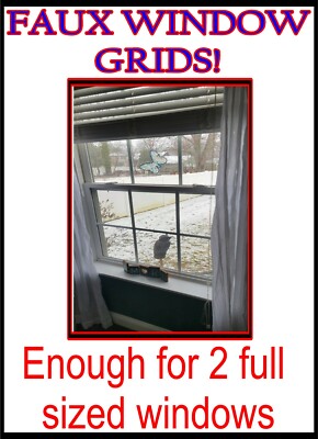 Faux window grids white vinyl replacement glass lines grills sliding 