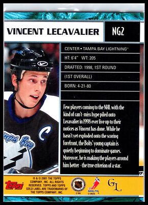 2001 Topps Gold Label #NG2 Vincent Lecavalier New Generation