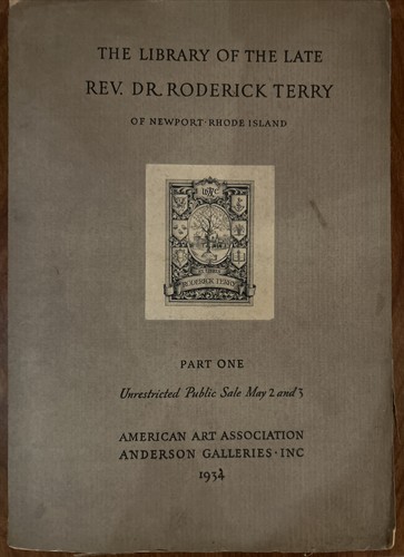 Vintage Anderson Galleries Catalog: Rev. Dr. Roderick Terry