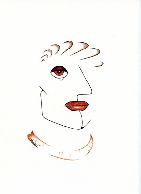 HOLLYWOOD HANDSOME Male Face Figure Original Pastel Pencil Abstract Art Drawing
