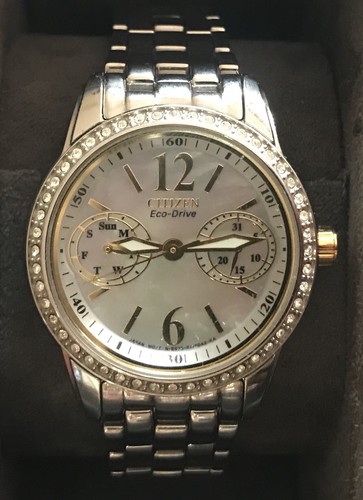Citizen Eco Drive Ladies L Mother-Of-Pearl Two Tone Stainless Watch GN-4W-S-9