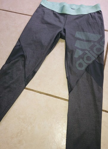 ADIDAS TECHFIT COMPRESSION SIZE LARGE Heather Gray long tights $75 NEW