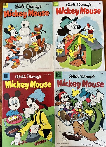 DISNEY MICKEY MOUSE DELL COMIC LOT: #29-1953, #33-1954, #46