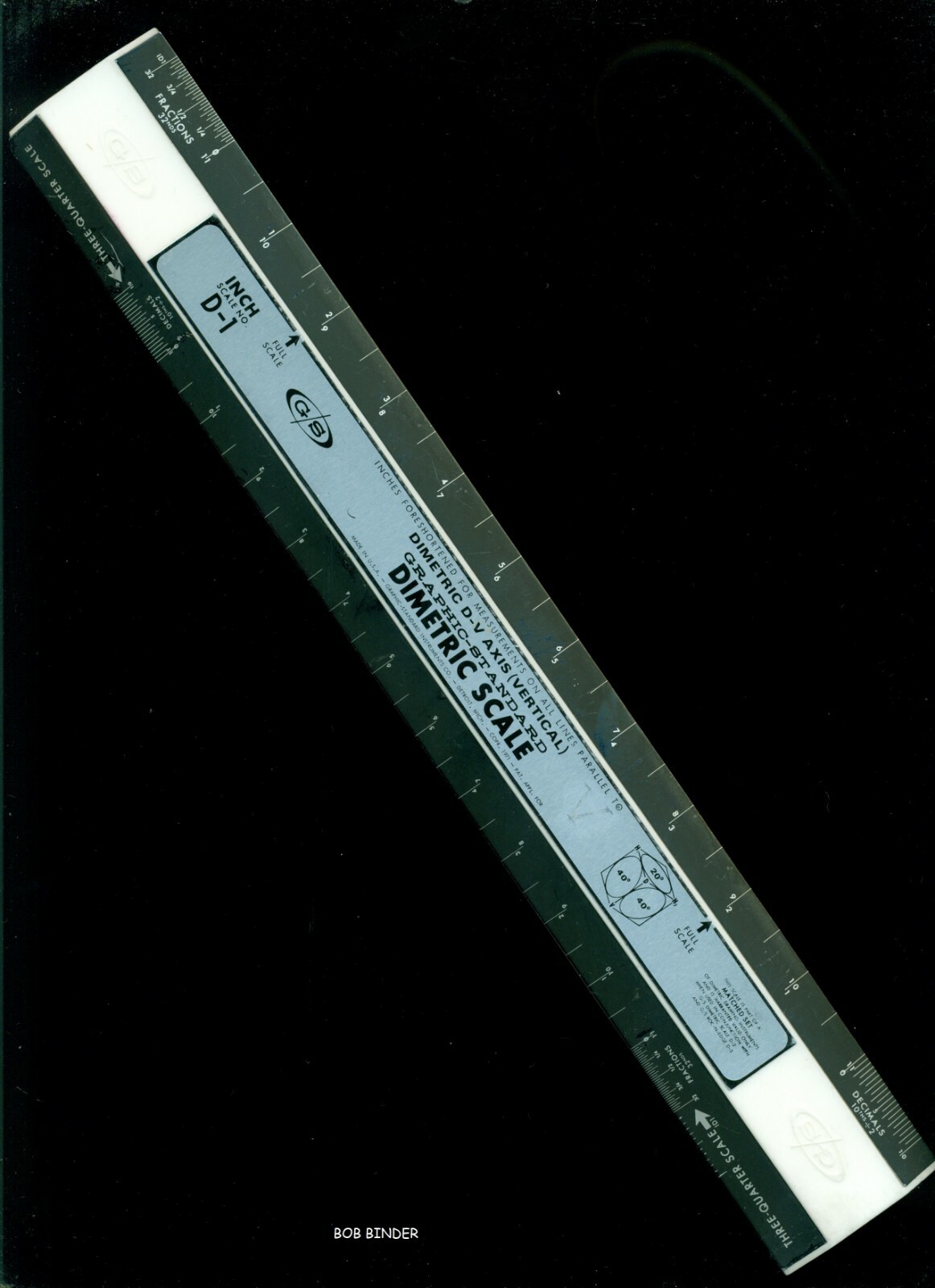 VINTAGE GRAPHIC STANDARDS DIMETRIC SCALES VERTICAL AND HORIZONTAL (2) PIECES