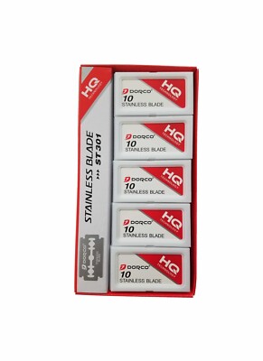 Dorco ST301 Double Edge Razor Blades Stainless Blades - 100 BLADES
