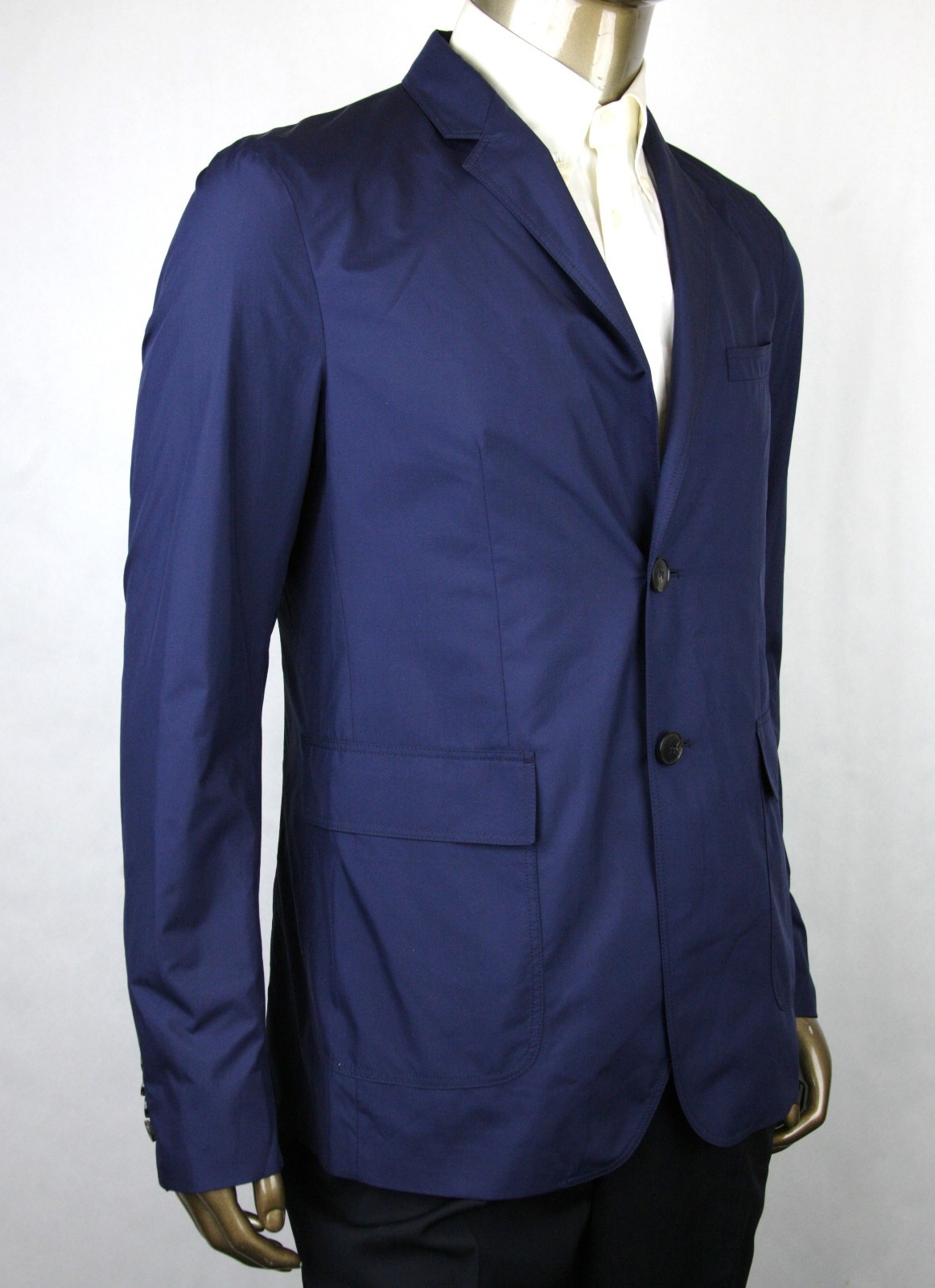 Pre-owned Gucci $1250  Men's Navy Blue Polyester Light Weight Techno Jacket 352983 4379