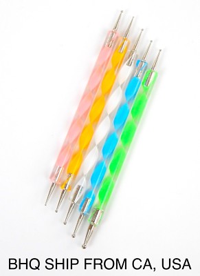 5PCS 2 WAY DOUBLE ENDED NAIL ART MANICURE PEDICURE DOTTING TOOLS