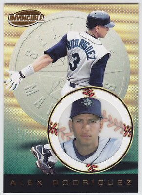1999 Pacific Invincible - Alex Rodriguez - #136 - Seattle Mariners - NrMt+