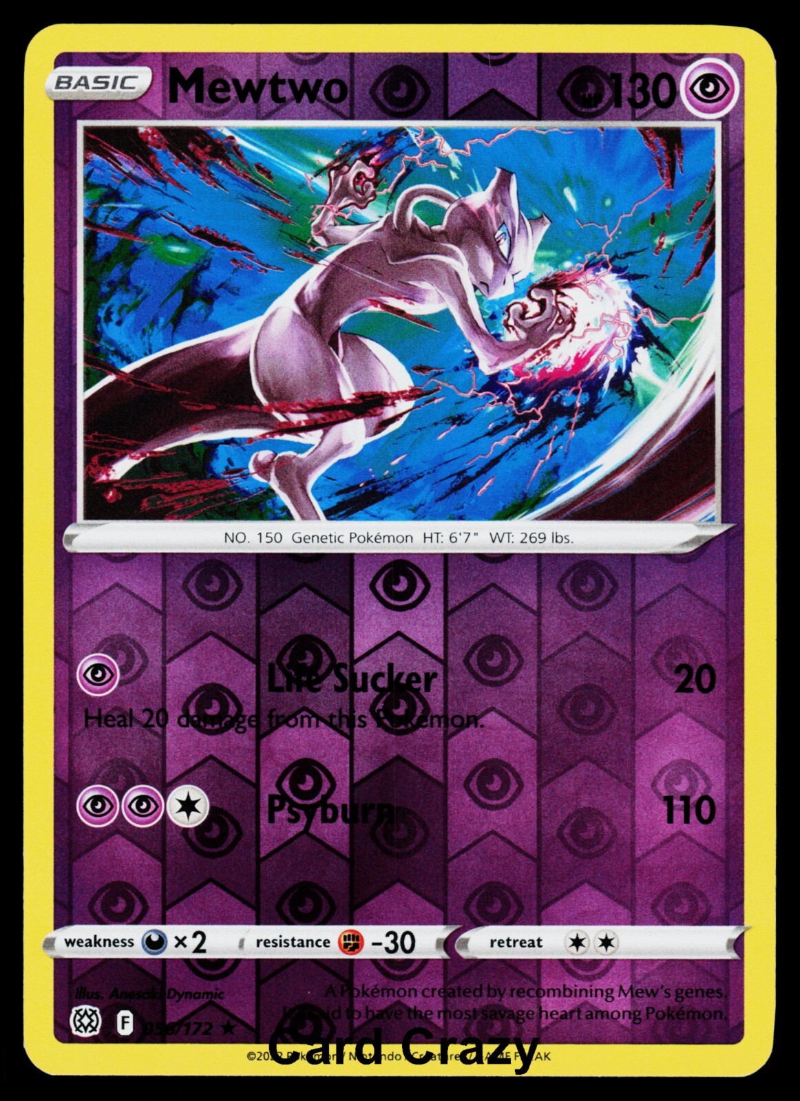 mintoページ Mewtwo 056/172 - Brilliant Stars - Reverse Holo Rare Pokemon